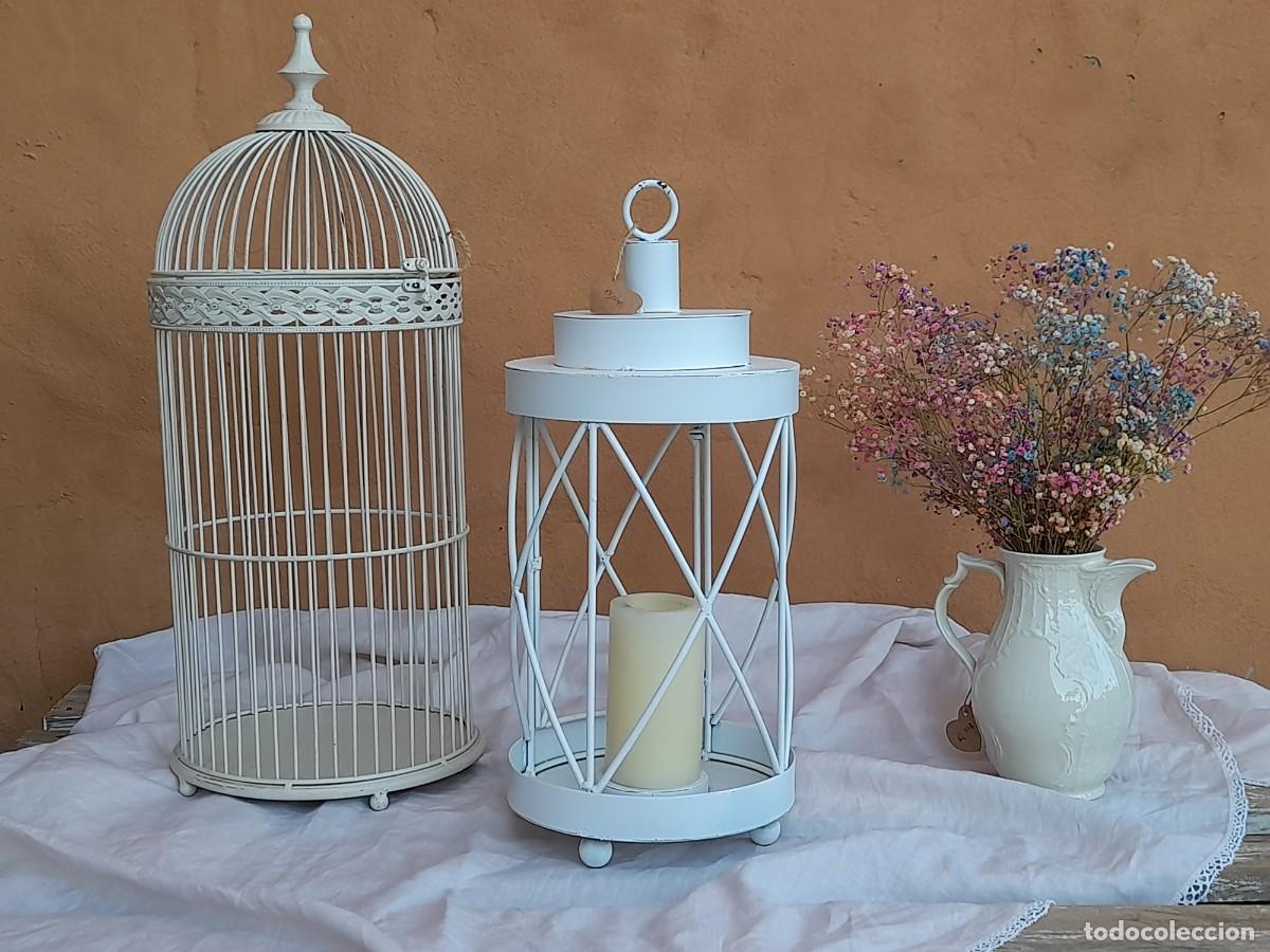 Vintage: farol de metal blanco - Foto 2