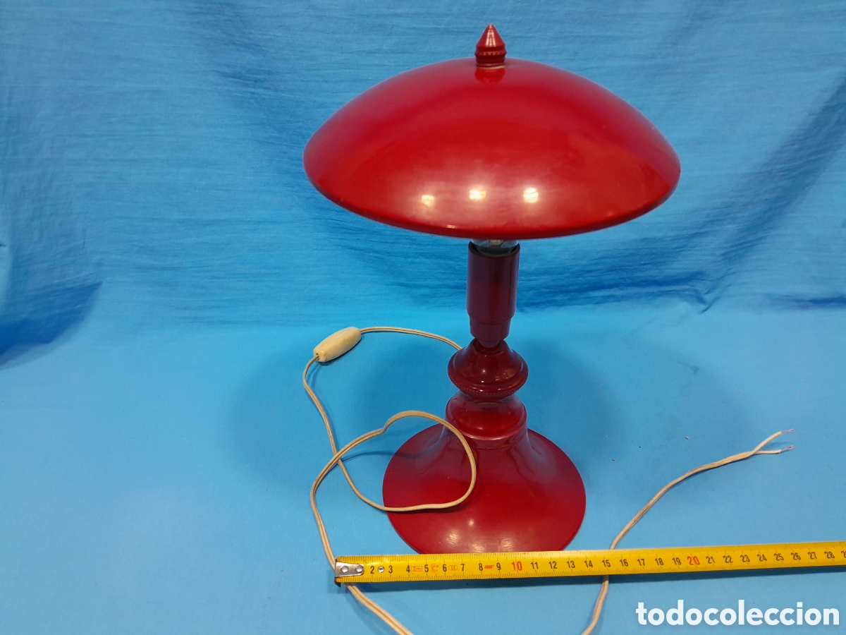 Vintage: L&Aacute;MPARA ROJA DE MESA - CHAMPI&Ntilde;&Oacute;N . FUNCIONA - Foto 6