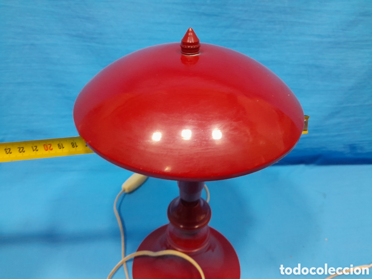 Vintage: L&Aacute;MPARA ROJA DE MESA - CHAMPI&Ntilde;&Oacute;N . FUNCIONA - Foto 7