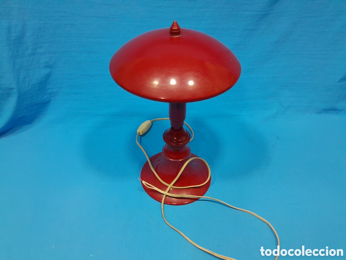 Vintage: L&Aacute;MPARA ROJA DE MESA - CHAMPI&Ntilde;&Oacute;N . FUNCIONA - Foto 8