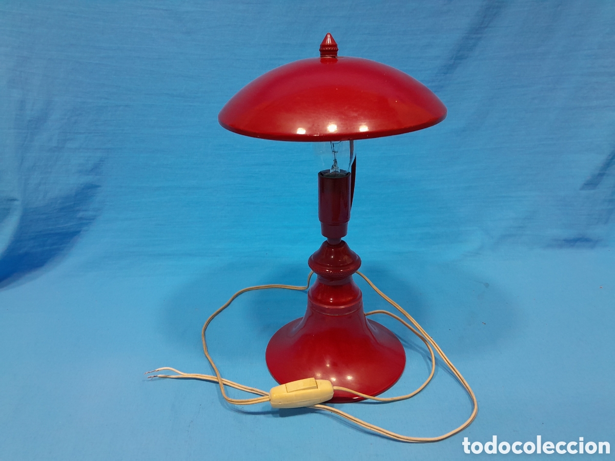 Vintage: L&Aacute;MPARA ROJA DE MESA - CHAMPI&Ntilde;&Oacute;N . FUNCIONA - Foto 1