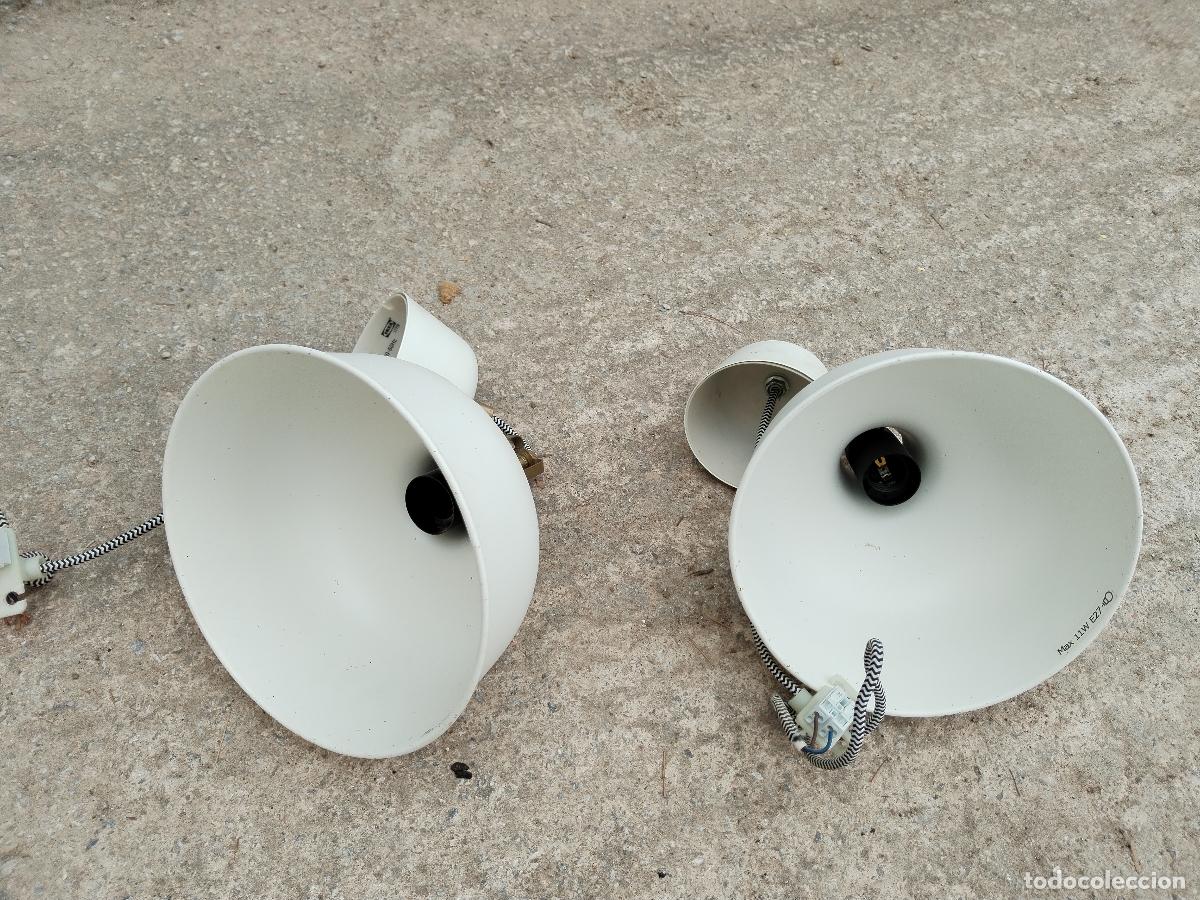 Vintage: 2 lamparas de techo blancas de metal - Foto 5