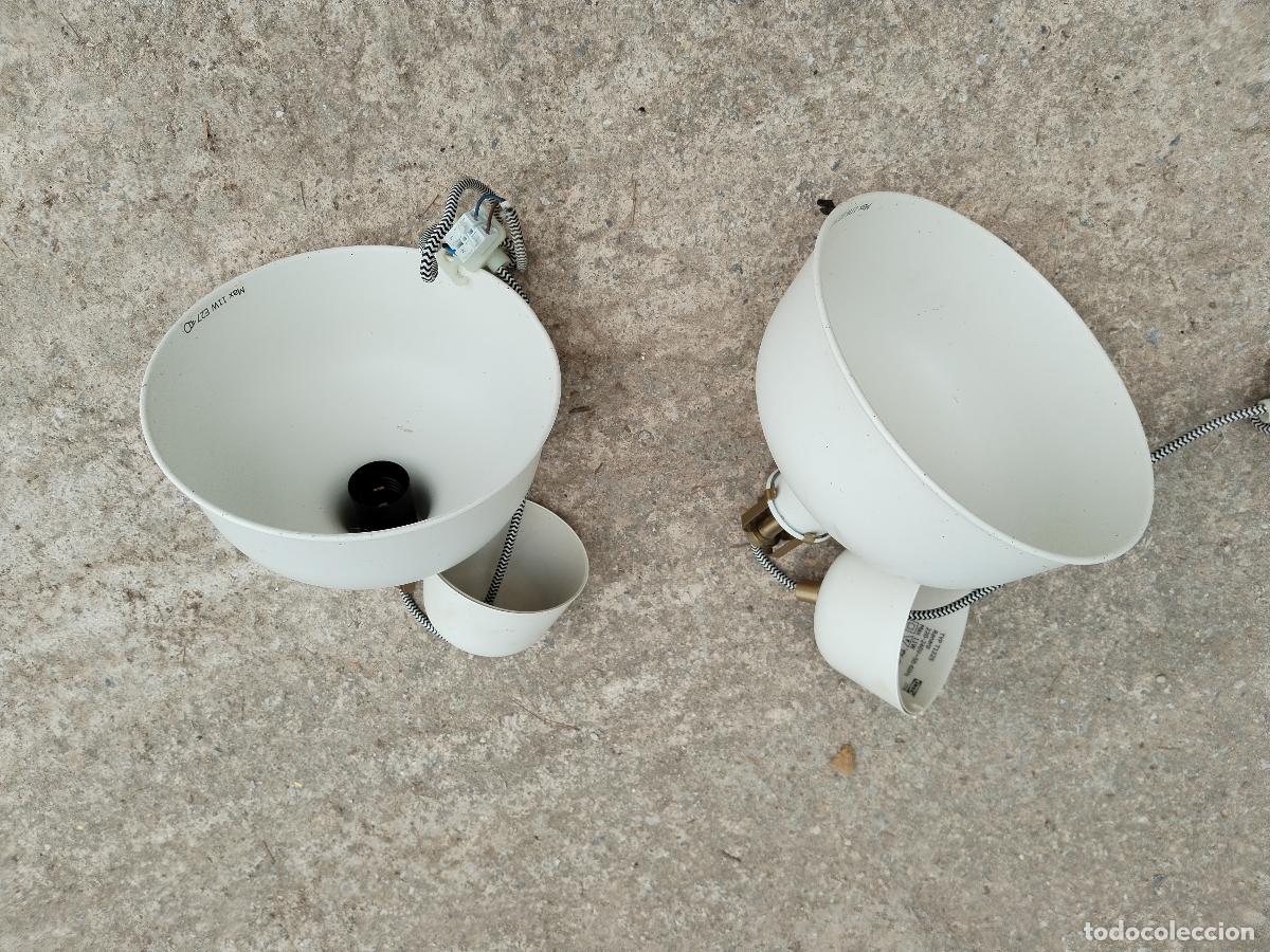 Vintage: 2 lamparas de techo blancas de metal - Foto 6