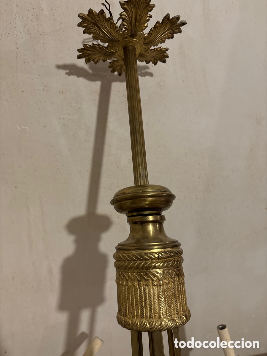 Vintage: Preciosa, l&aacute;mpara en bronce y cristal - Foto 2