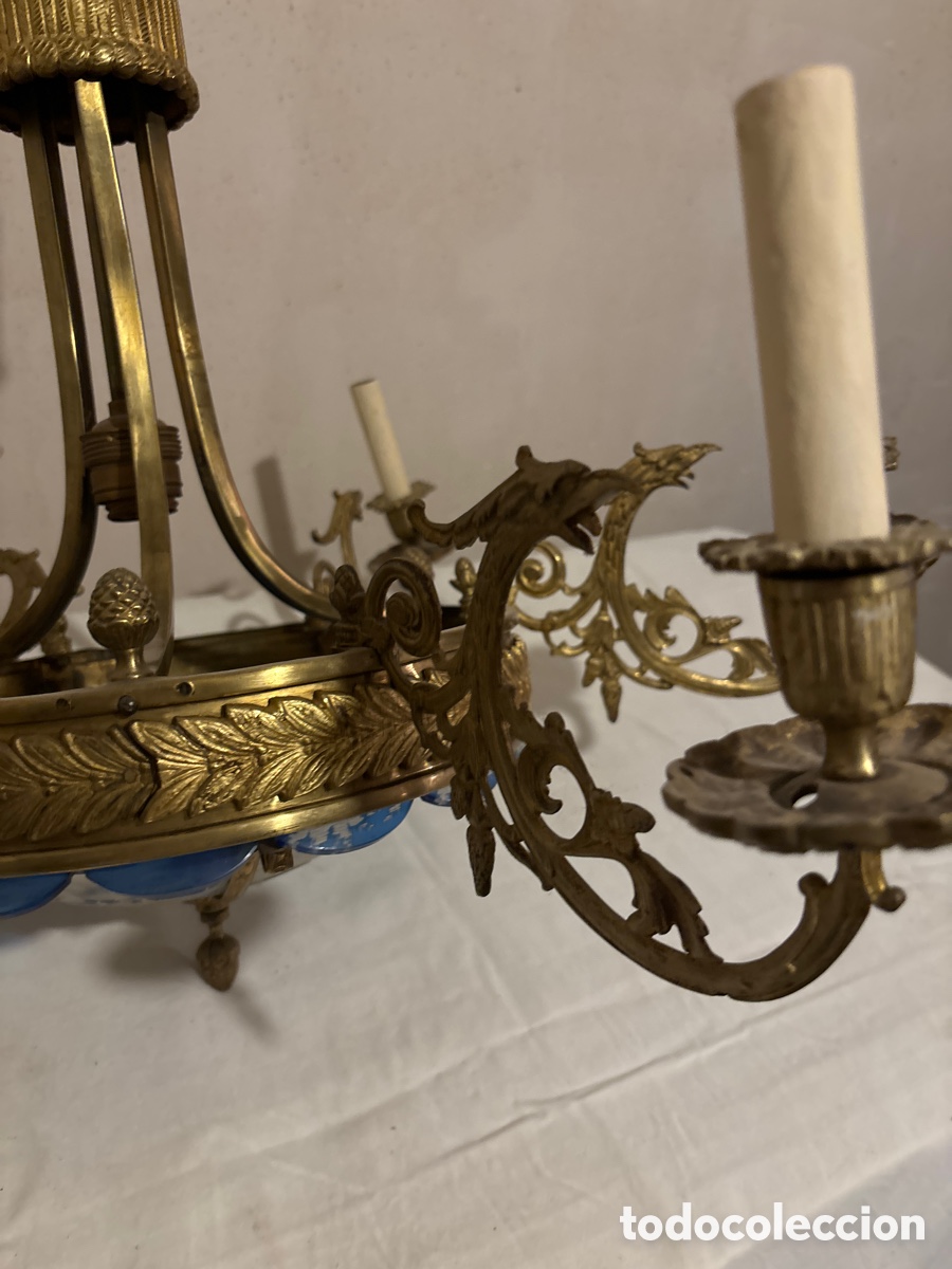Vintage: Preciosa, l&aacute;mpara en bronce y cristal - Foto 3