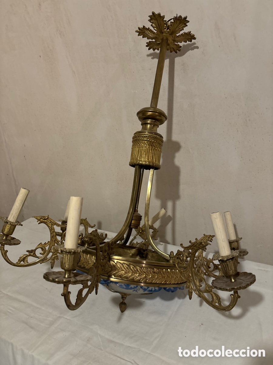 Vintage: Preciosa, l&aacute;mpara en bronce y cristal - Foto 7
