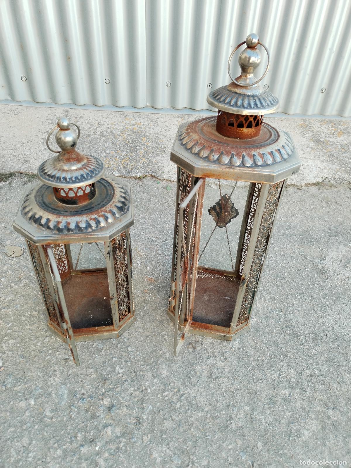 Vintage: 2 faroles de metal vintage - Foto 1