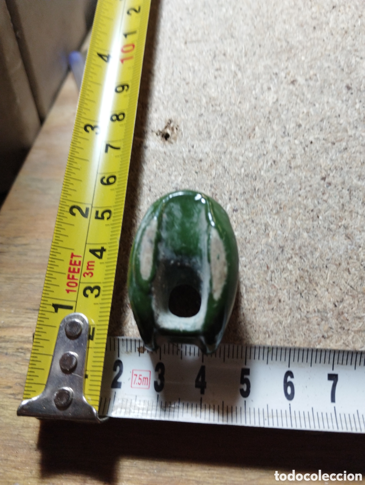 Vintage: Aislante para dos cables de esmalte verde - Foto 2