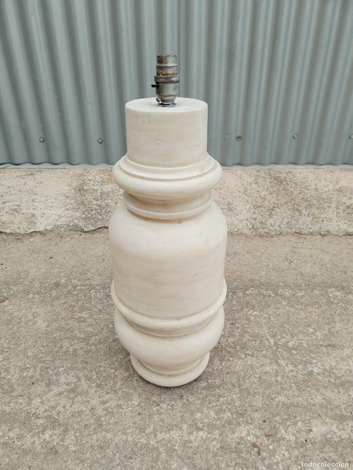 Vintage: lampara blanca vintage de madera - Foto 1