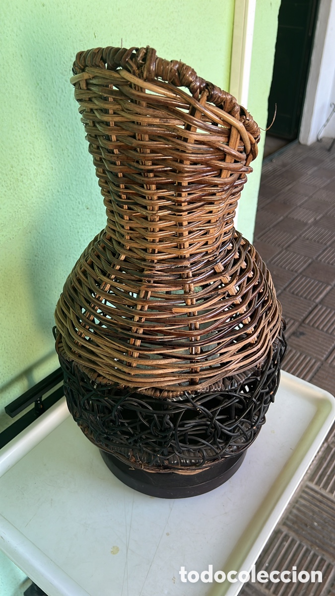 Vintage: L&Aacute;MPARA MESA MIMBRE MODERNA - Foto 4