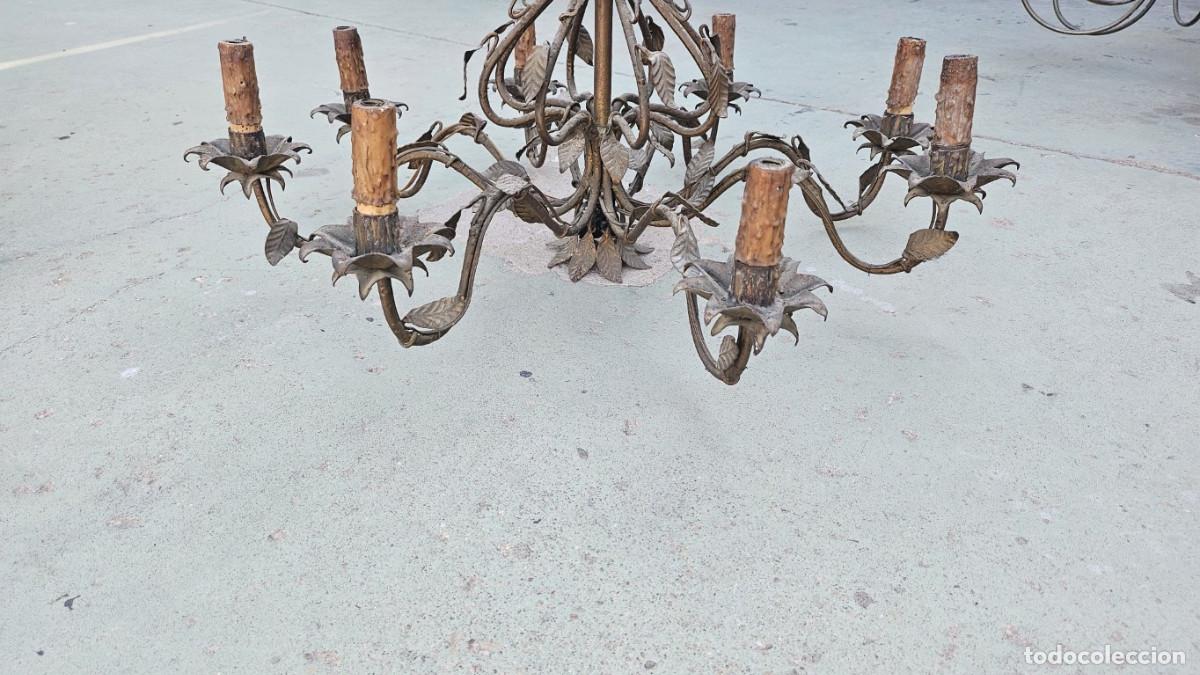 Vintage: lampara de ara&ntilde;a metal grande - Foto 2