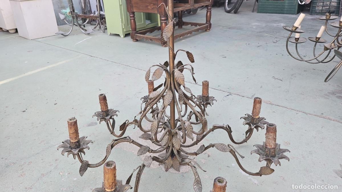 Vintage: lampara de ara&ntilde;a metal grande - Foto 3