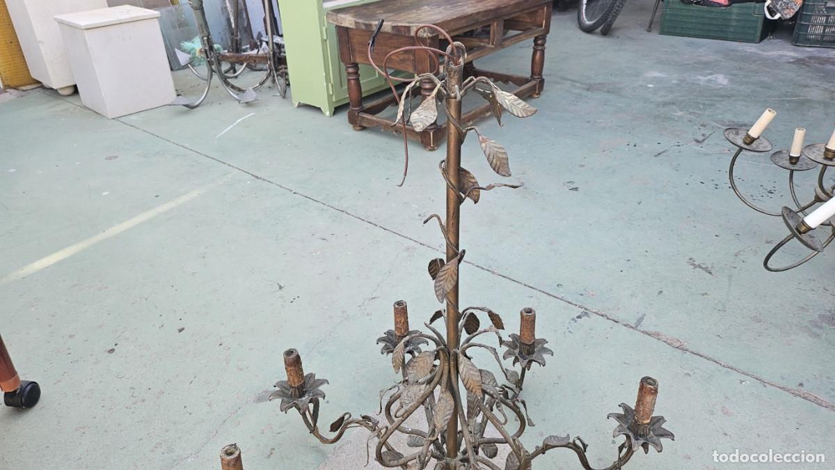 Vintage: lampara de ara&ntilde;a metal grande - Foto 4