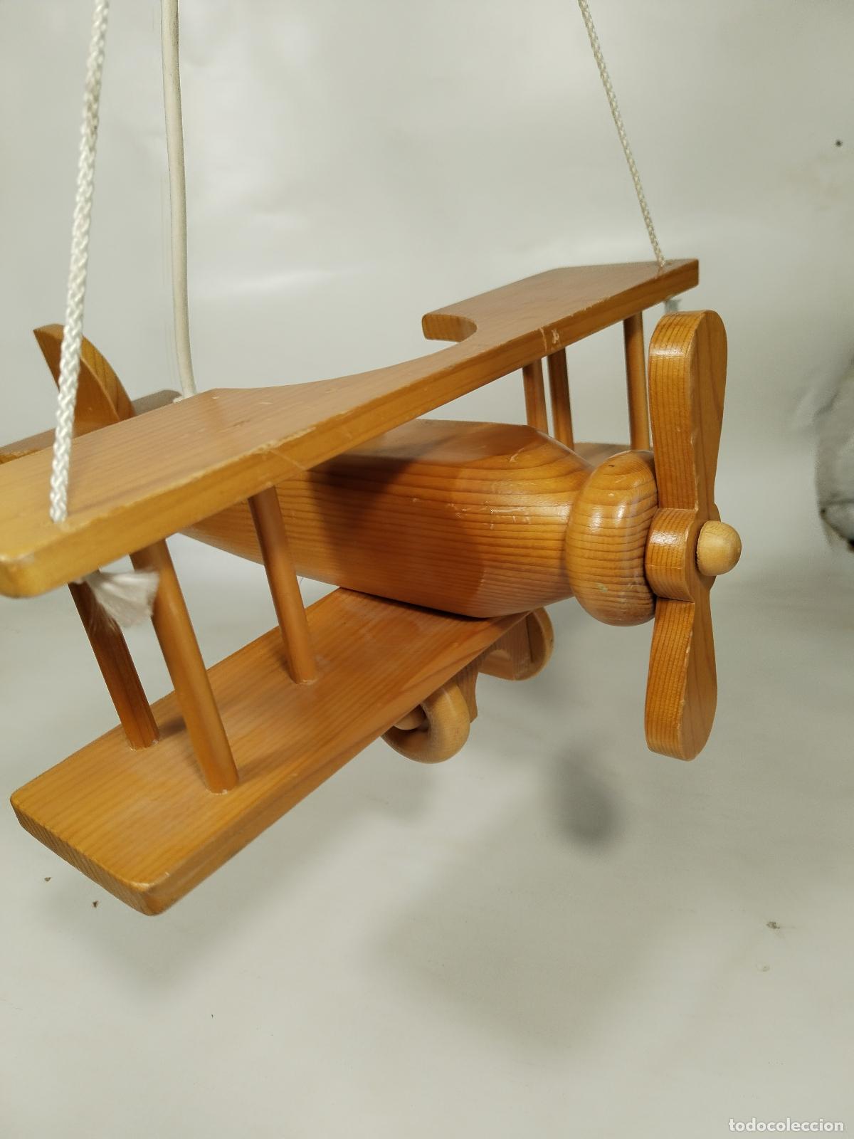 Vintage: avi&oacute;n lampara de madera - Foto 4