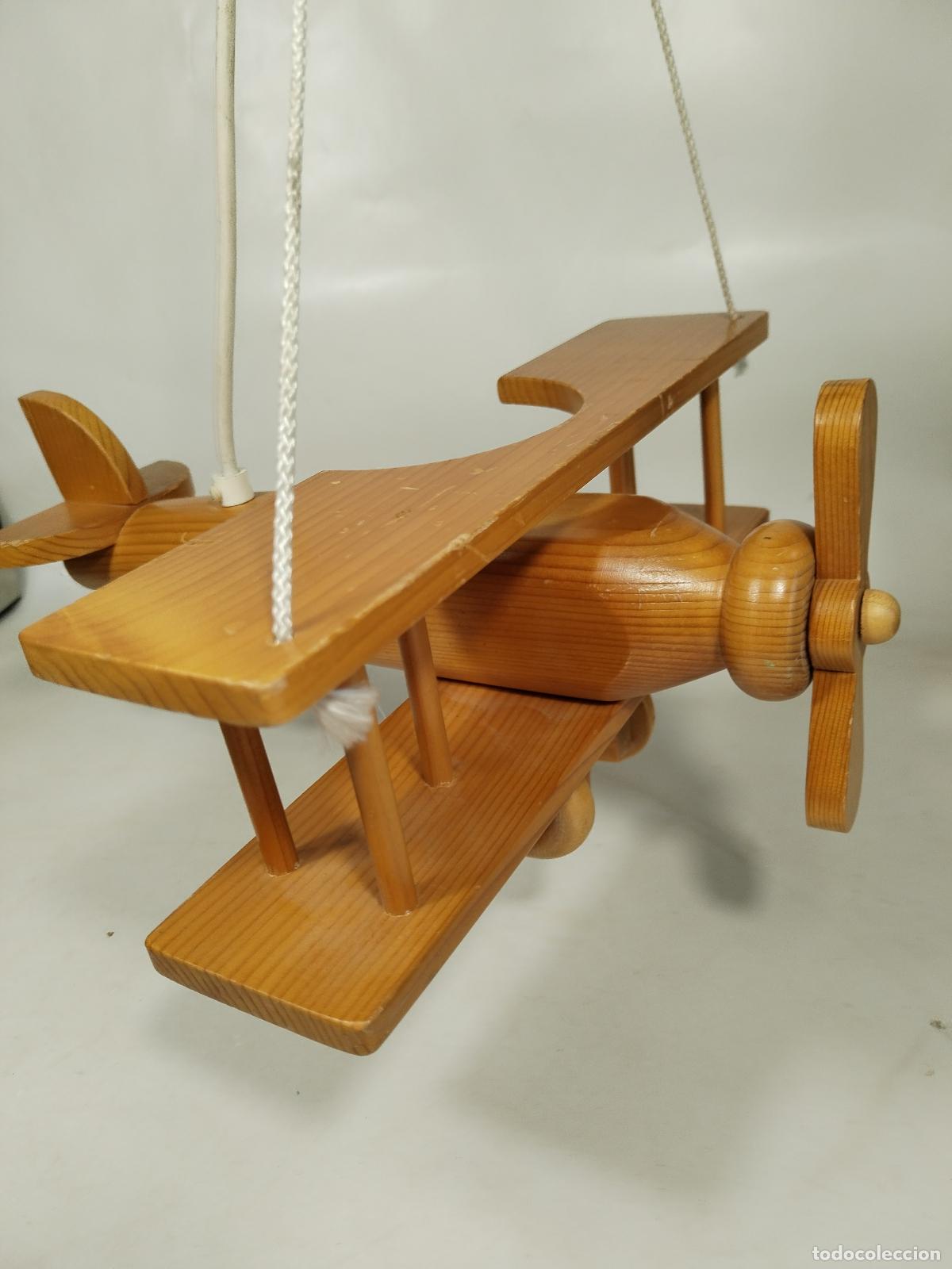 Vintage: avi&oacute;n lampara de madera - Foto 1