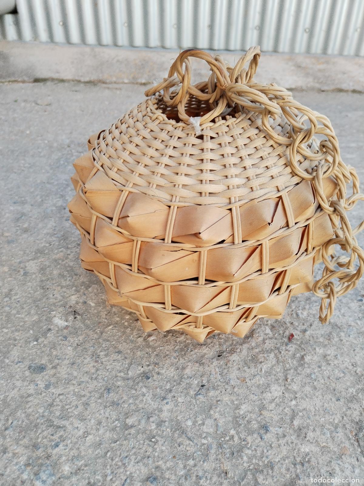 Vintage: lampara de techo mimbre y ratt&aacute;n - Foto 4