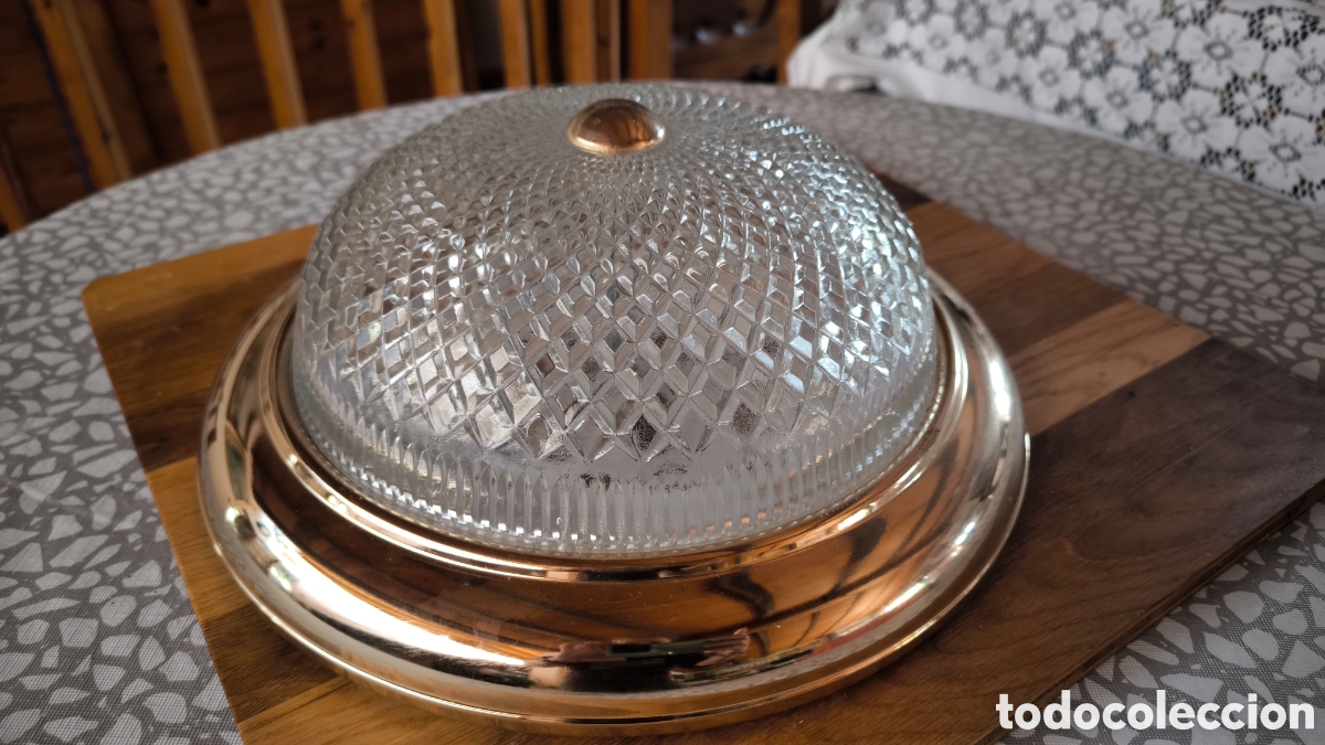 Vintage: Lampara de techo de cristal - Foto 2