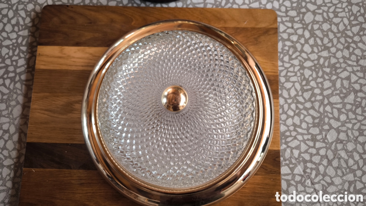Vintage: Lampara de techo de cristal - Foto 3