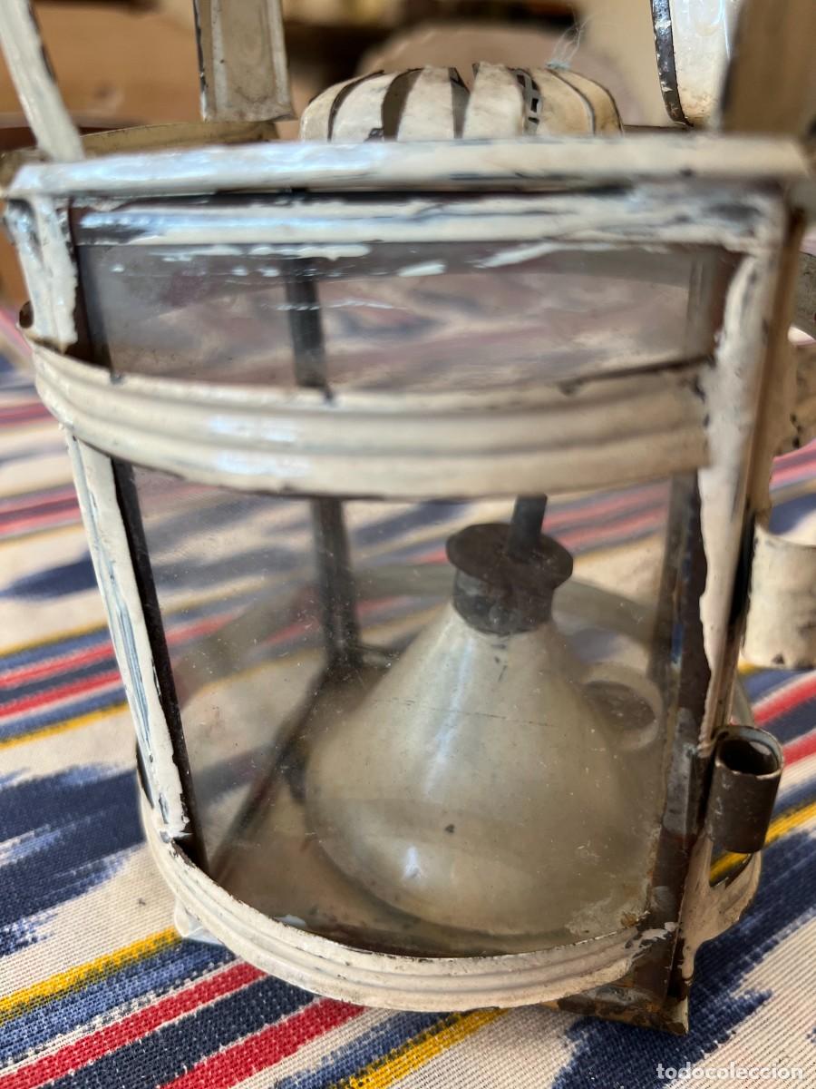Vintage: Farolillo hecho a mano con latas de aceite de coche - Foto 2