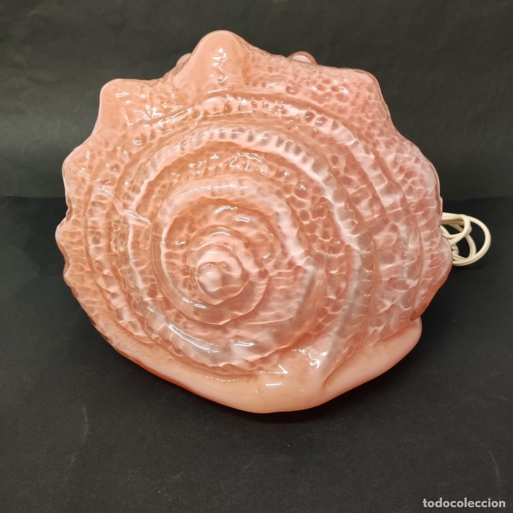 Vintage: Lampada da tavolo Shell a conchiglia rosa e bianca Mazzega - Foto 3