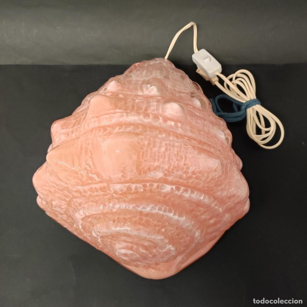 Vintage: Lampada da tavolo Shell a conchiglia rosa e bianca Mazzega - Foto 4