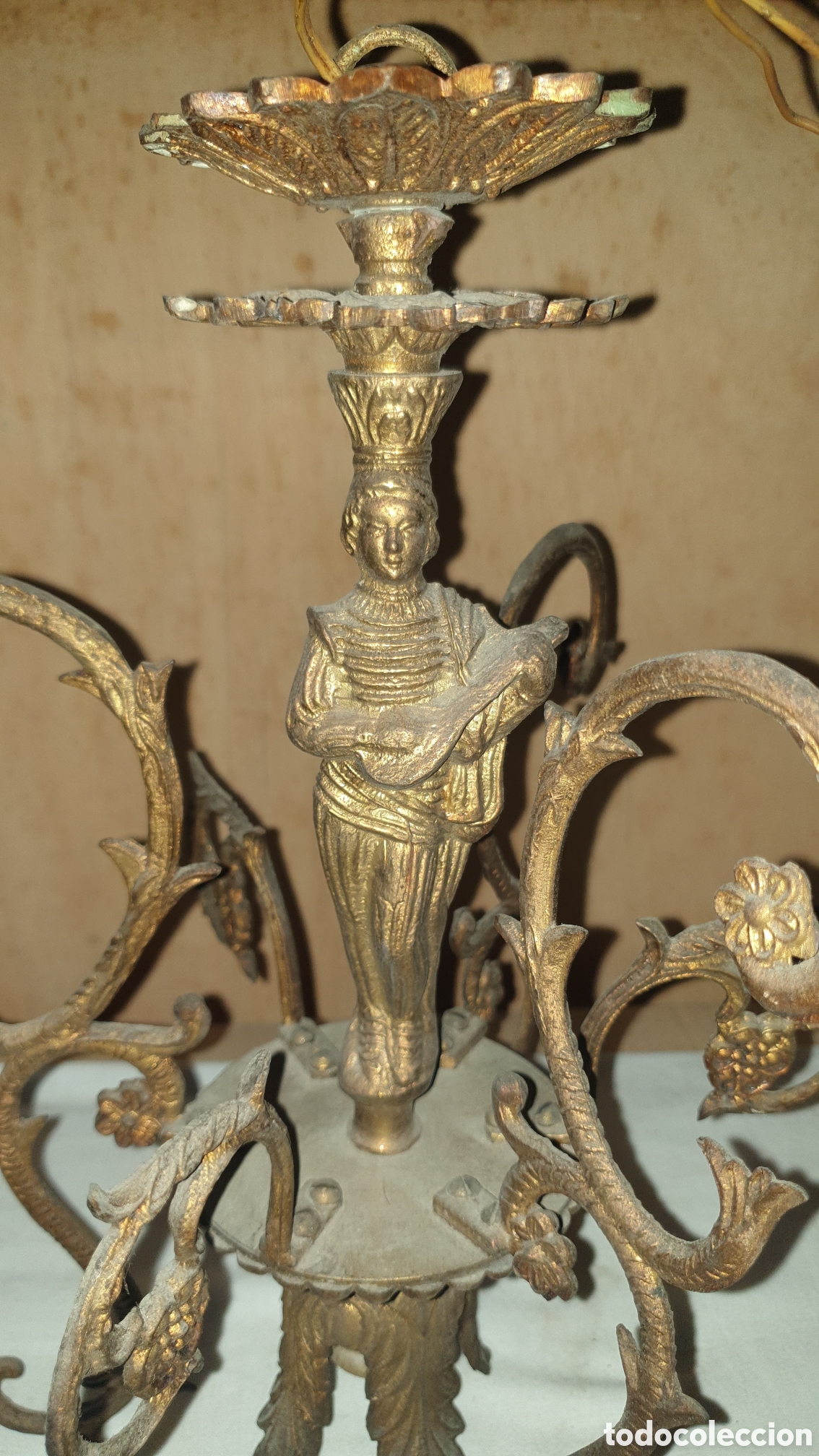 Vintage: L&Aacute;MPARA DE BRONCE DETALLADA - Foto 3