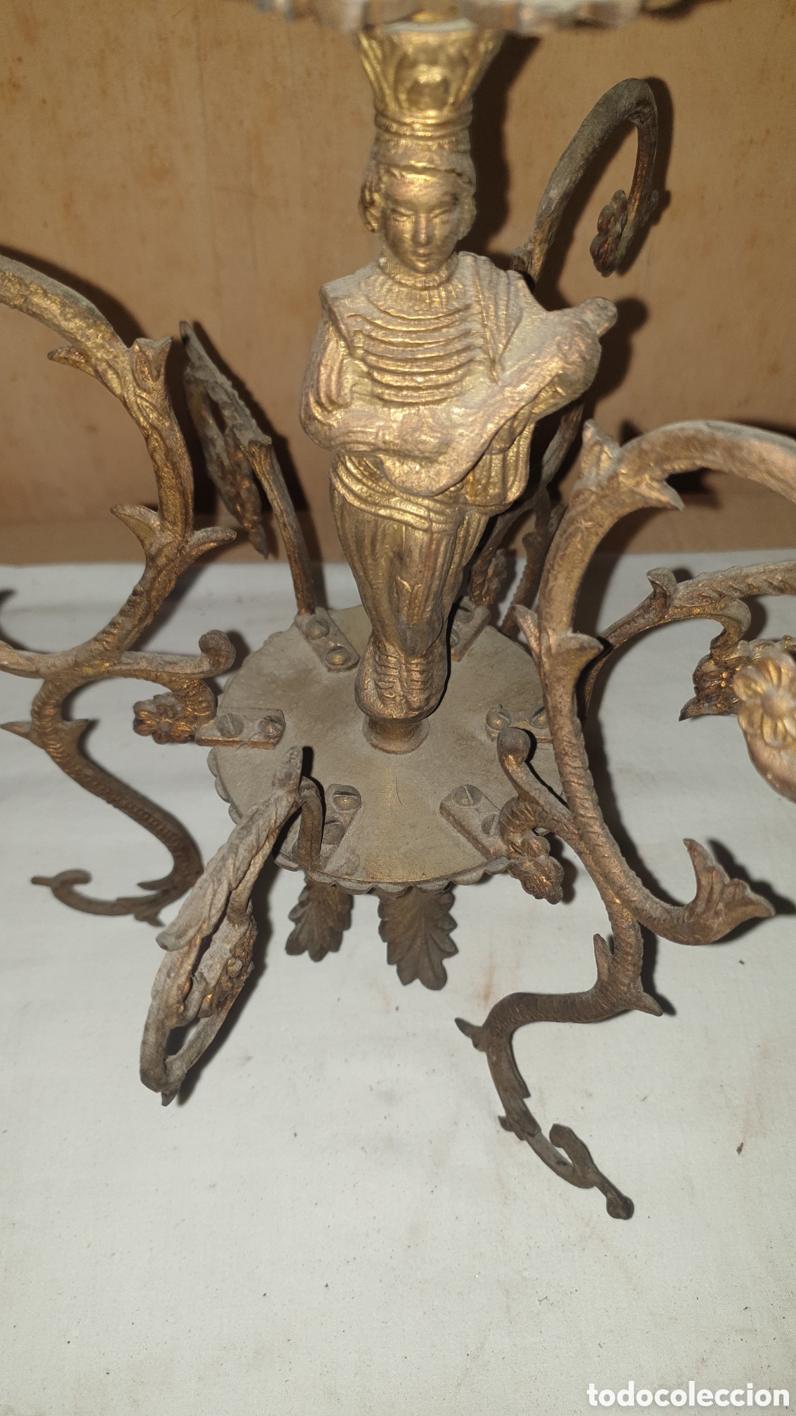 Vintage: L&Aacute;MPARA DE BRONCE DETALLADA - Foto 4