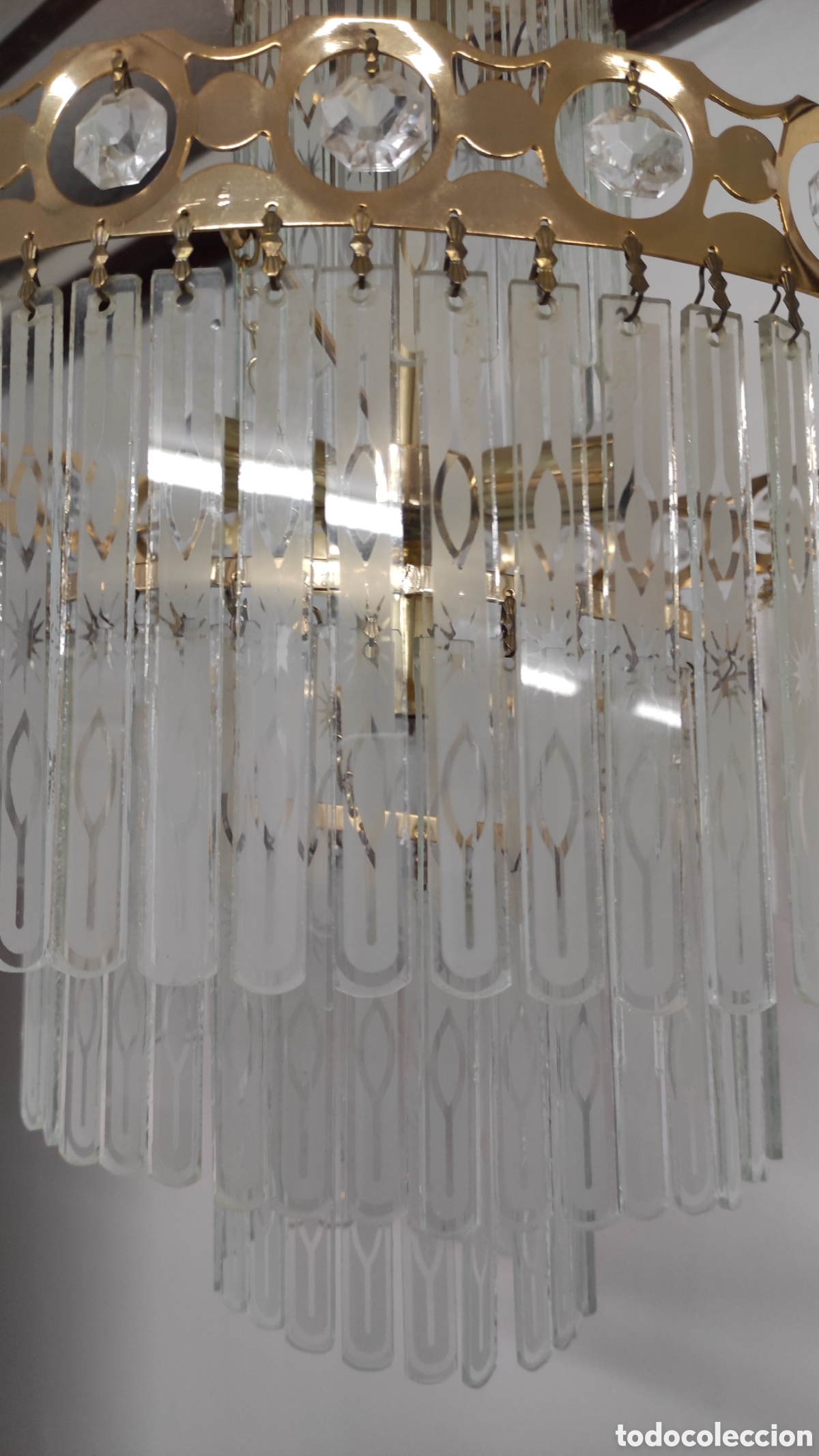 Vintage: Lampara cristal techo - Foto 1