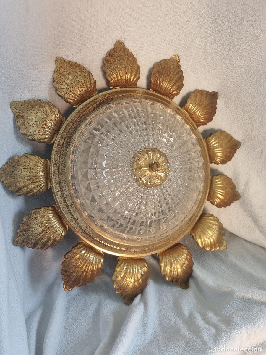 Vintage: ORIGINAL L&Aacute;MPARA / PLAFON EN FORMA DE SOL. A&Ntilde;OS 70. - Foto 1