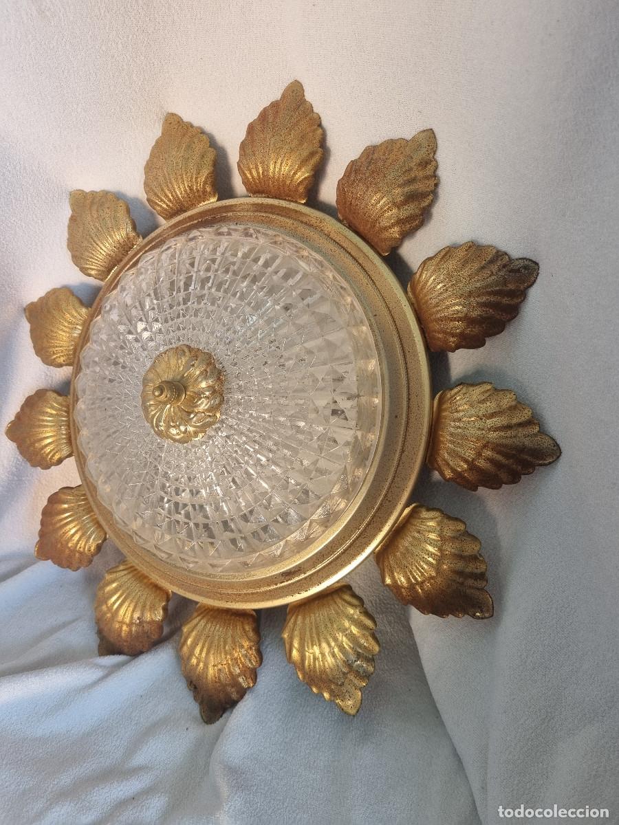 Vintage: ORIGINAL L&Aacute;MPARA / PLAFON EN FORMA DE SOL. A&Ntilde;OS 70. - Foto 2