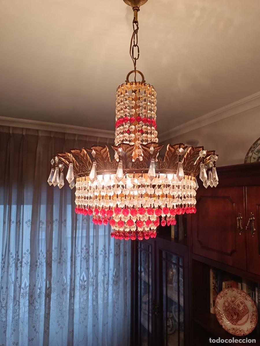 Vintage: L&aacute;mpara de techo de cristal - Foto 1