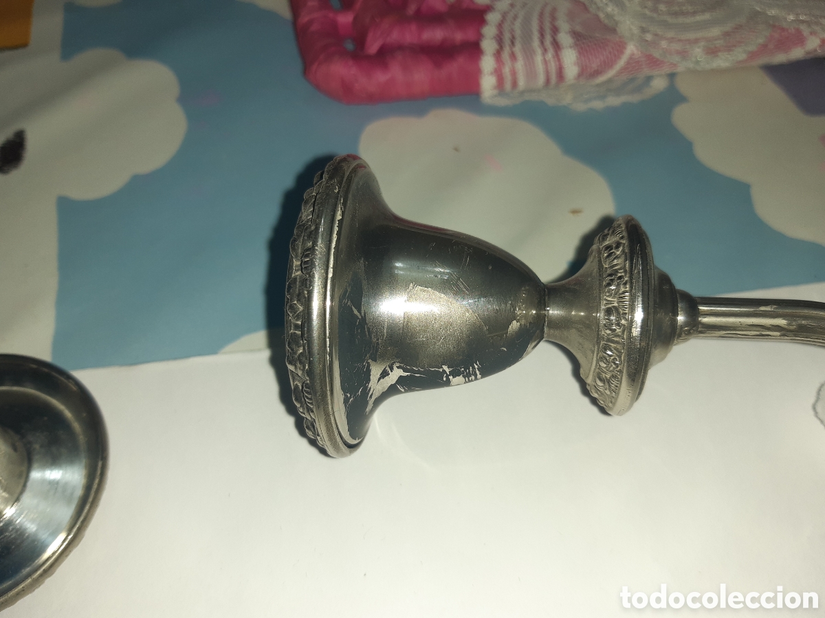 Vintage: Candelabros de metal plateado - Foto 6