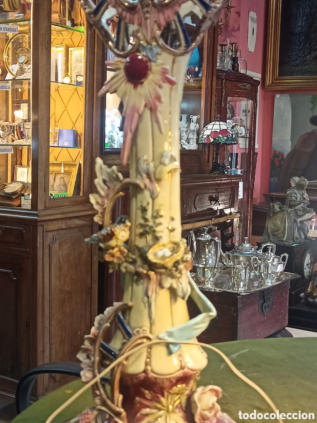 Vintage: Lampara de mesa en ceramica, Eichwald. Majolica?. REF-9265 - Foto 2
