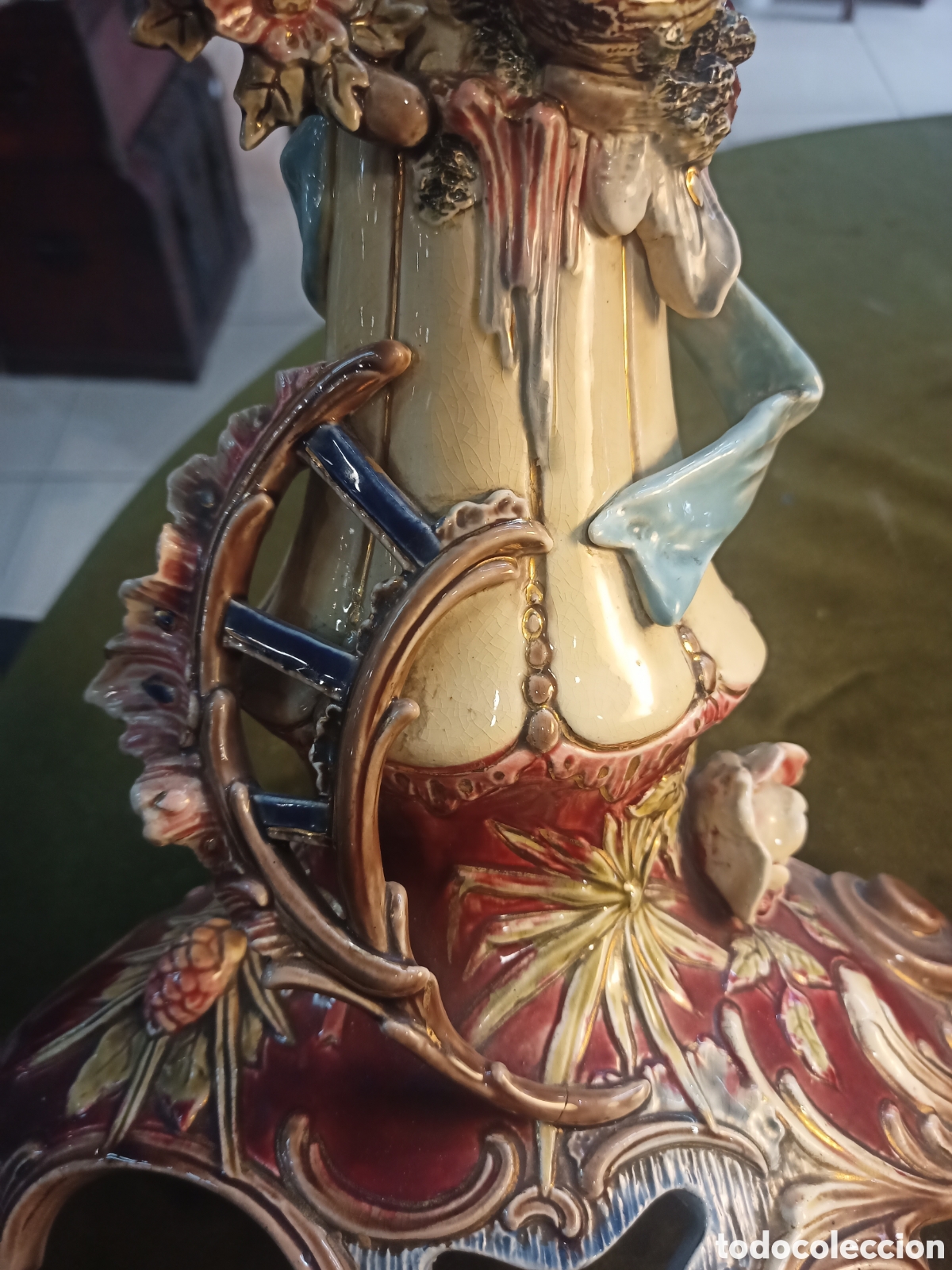 Vintage: Lampara de mesa en ceramica, Eichwald. Majolica?. REF-9265 - Foto 8