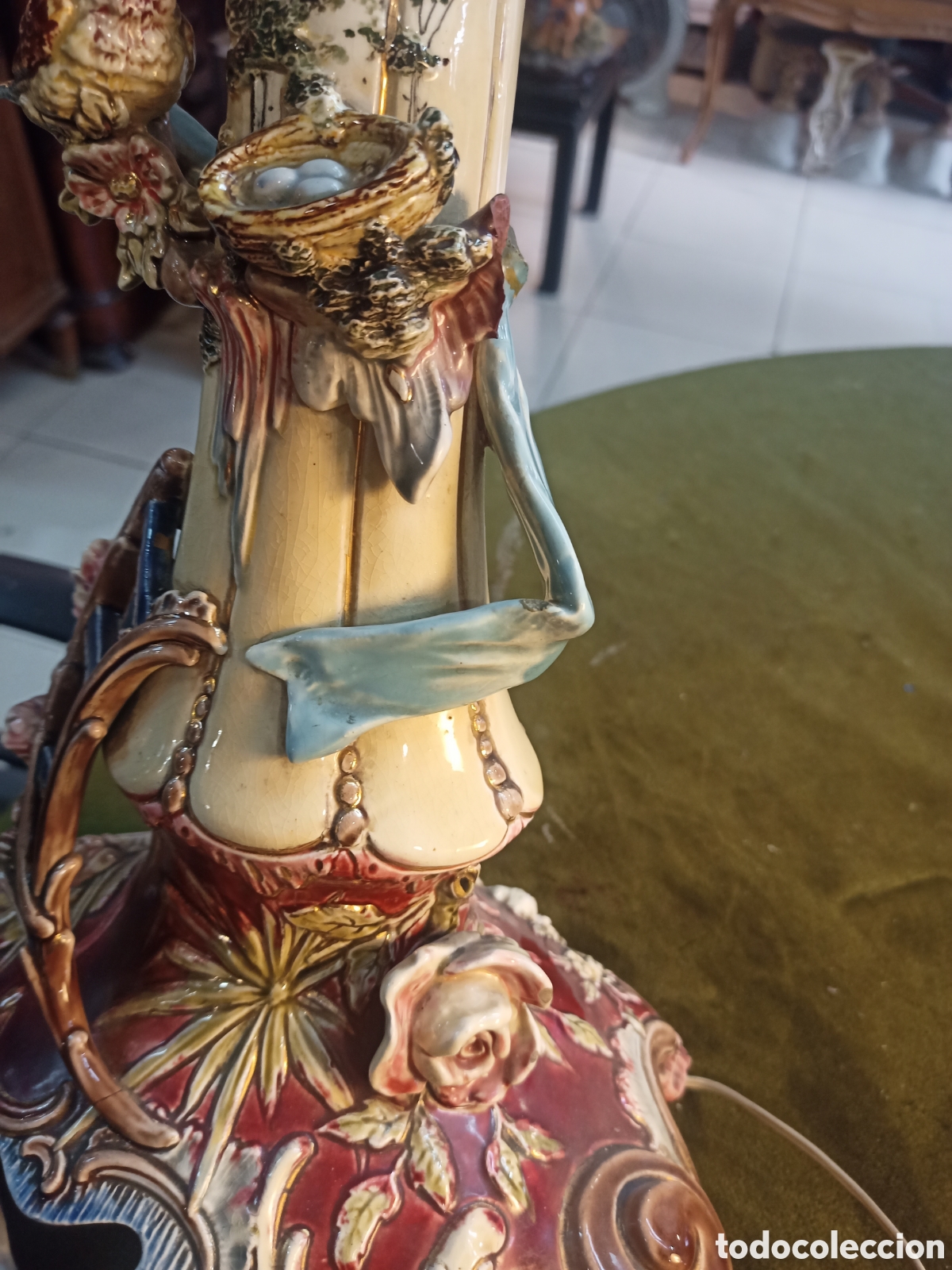 Vintage: Lampara de mesa en ceramica, Eichwald. Majolica?. REF-9265 - Foto 9