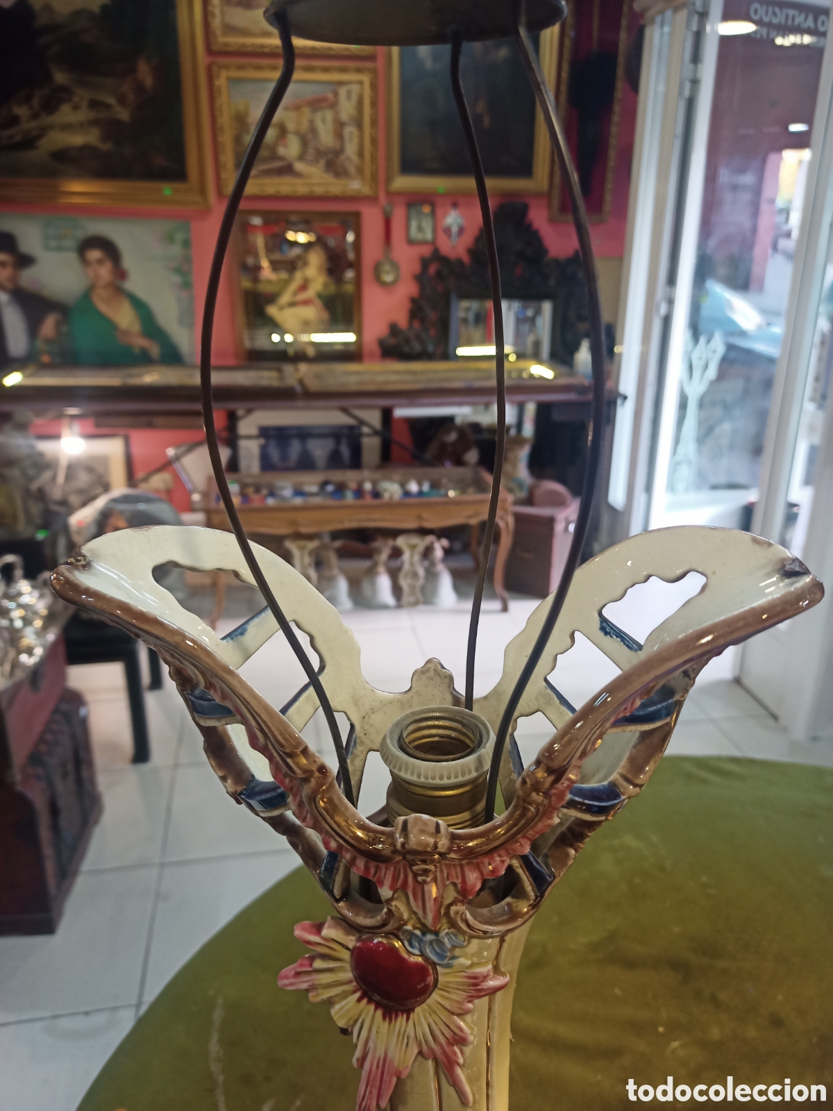 Vintage: Lampara de mesa en ceramica, Eichwald. Majolica?. REF-9265 - Foto 10