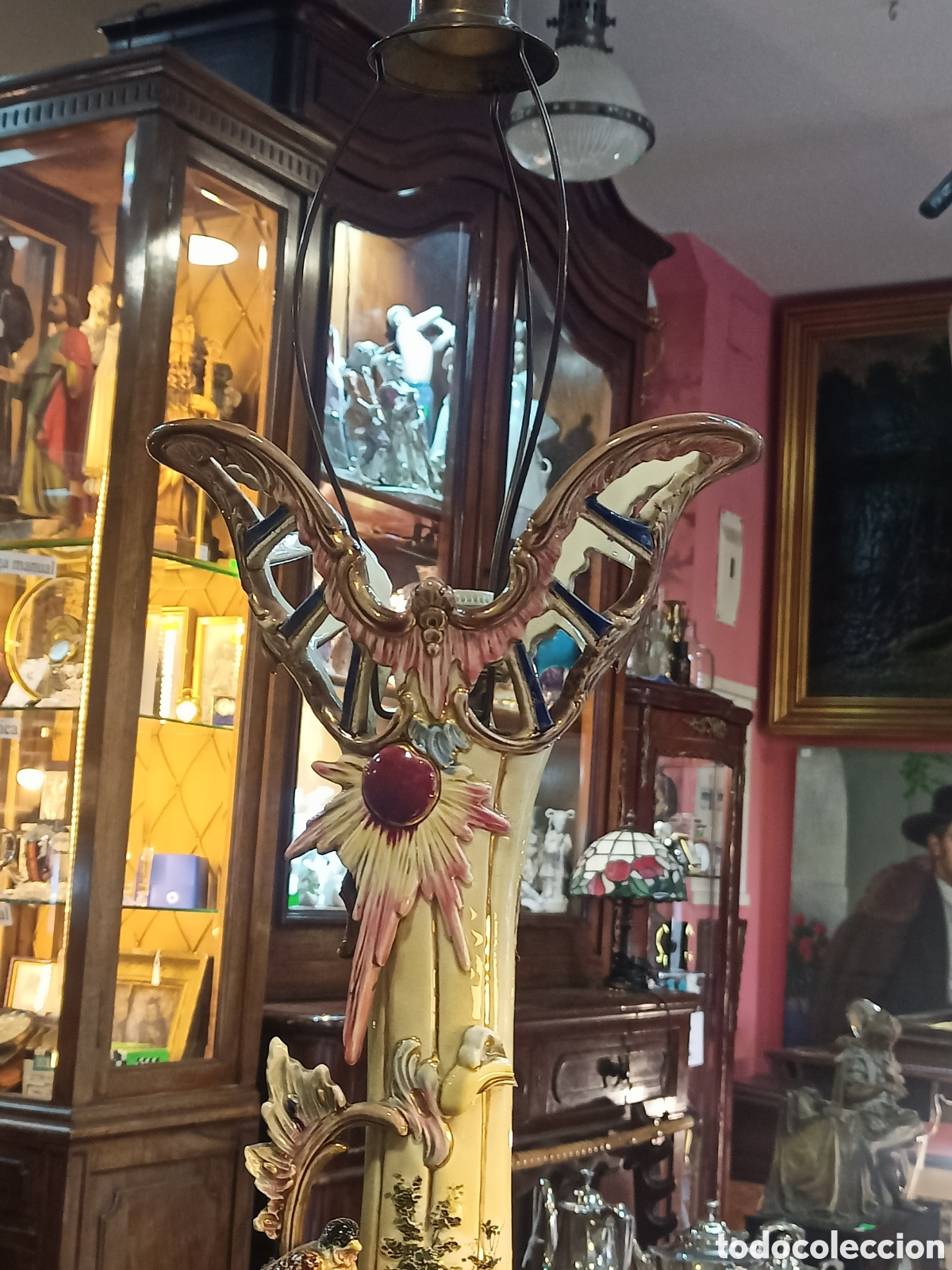 Vintage: Lampara de mesa en ceramica, Eichwald. Majolica?. REF-9265 - Foto 13