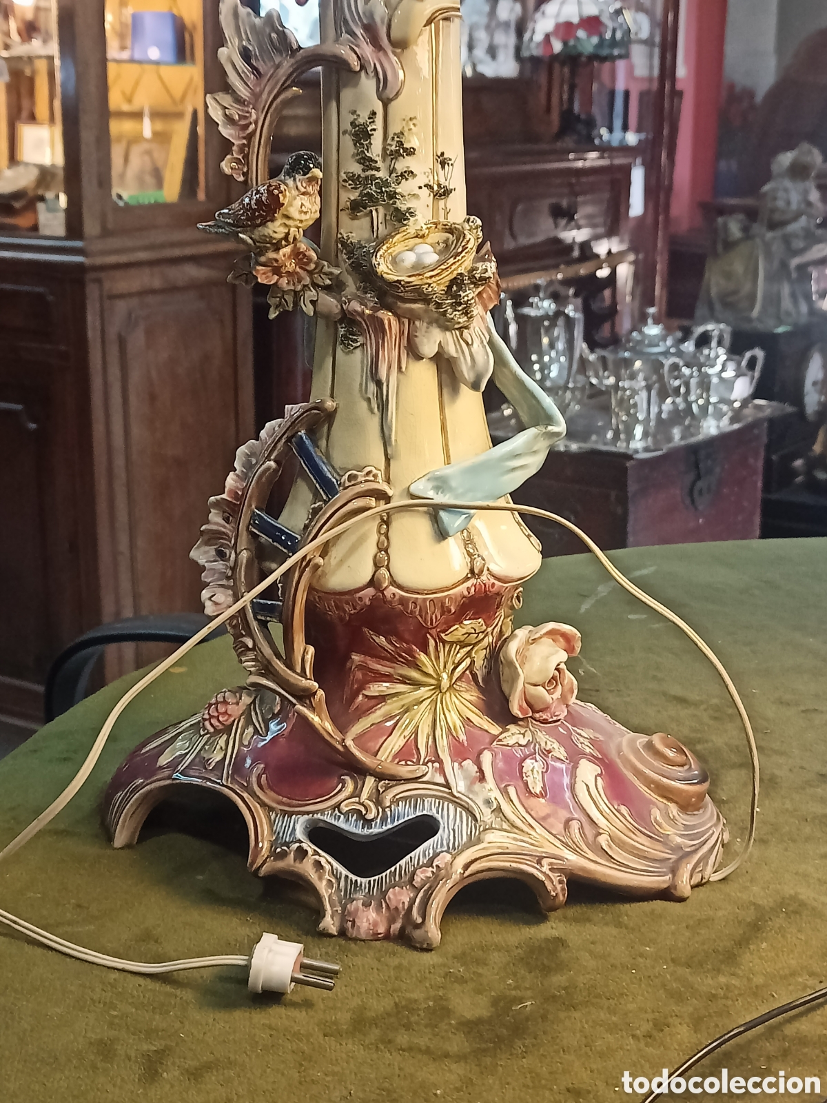 Vintage: Lampara de mesa en ceramica, Eichwald. Majolica?. REF-9265 - Foto 14