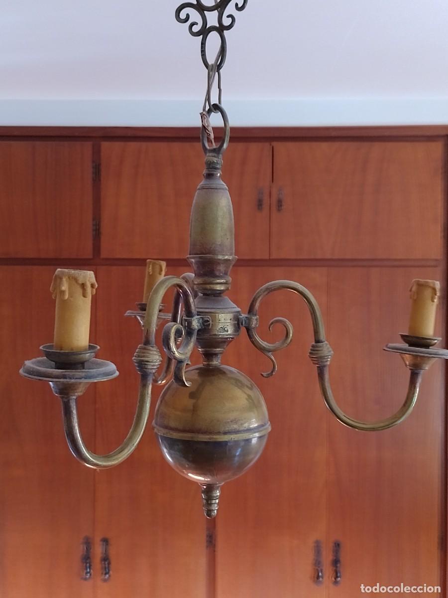 Vintage: L&aacute;mpara antigua de lat&oacute;n. CC141 - Foto 6