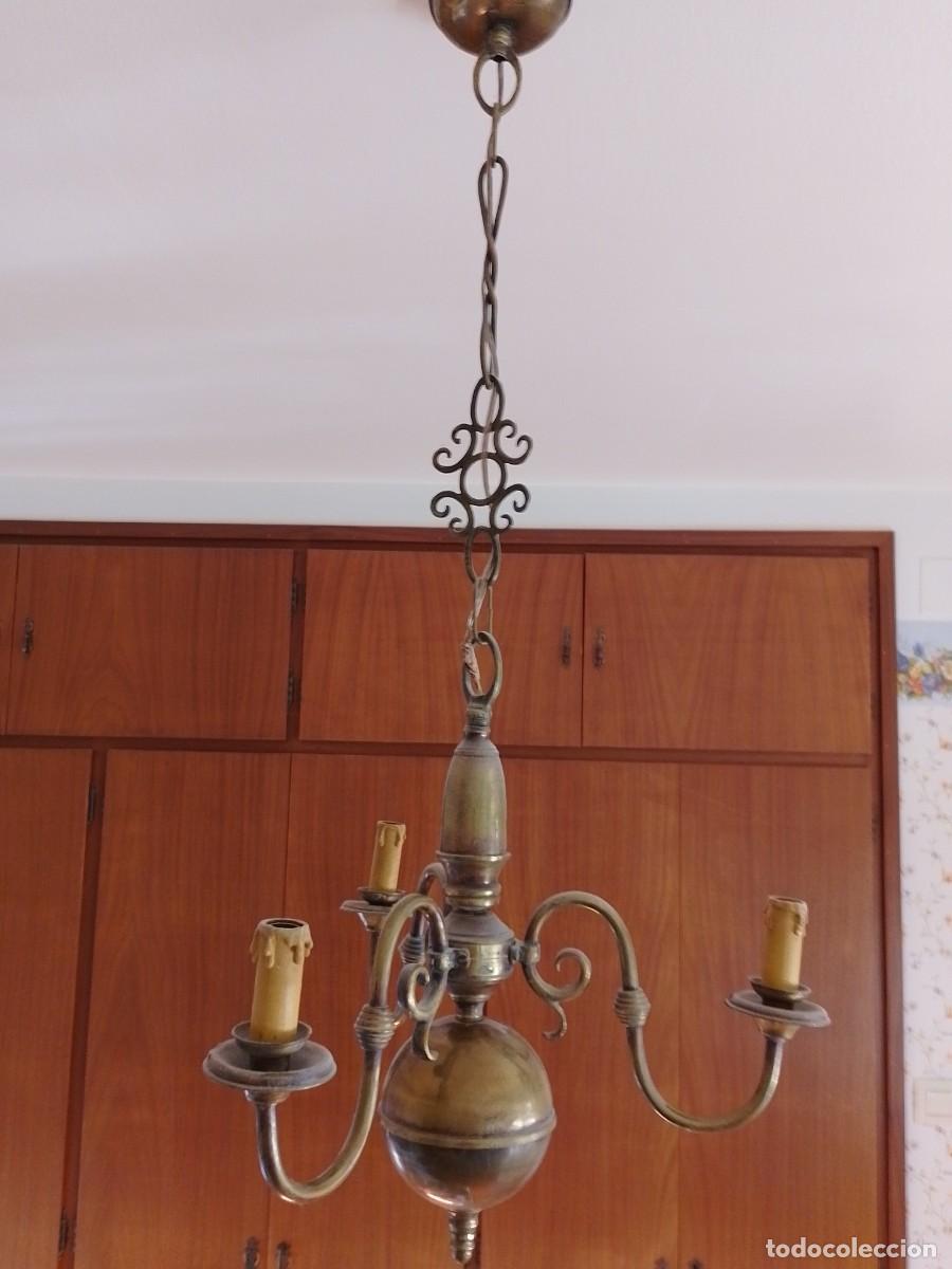 Vintage: L&aacute;mpara antigua de lat&oacute;n. CC141 - Foto 7