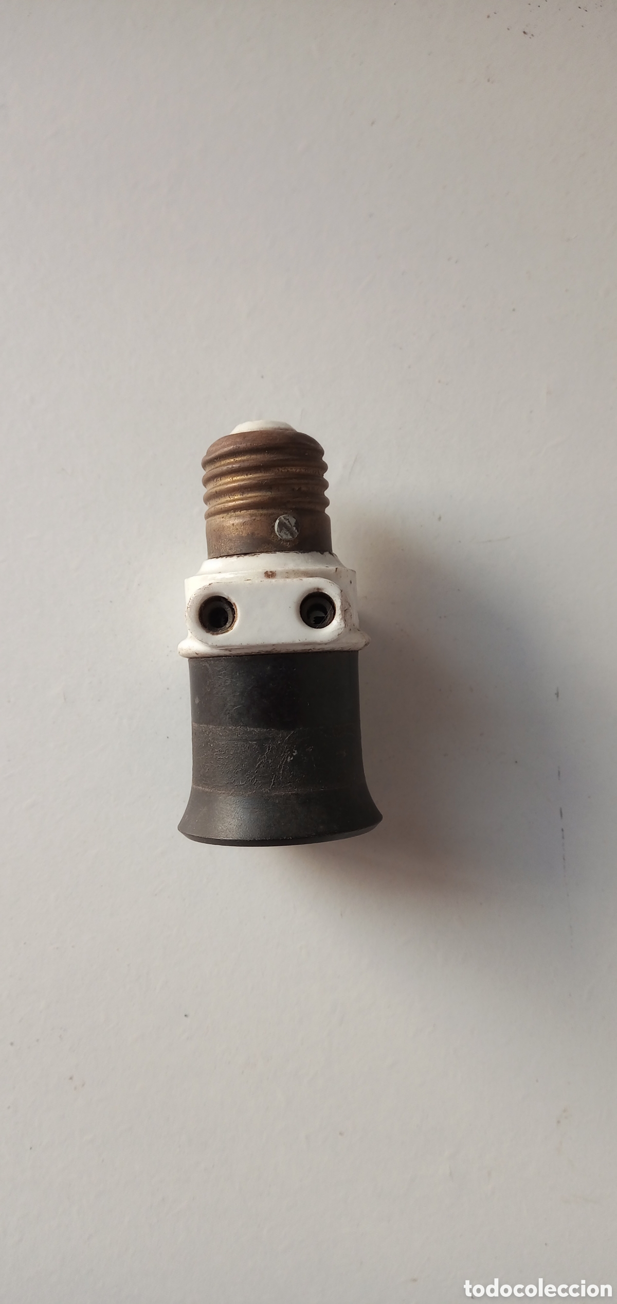 Vintage: Casquillo bombilla cer&aacute;mica - Foto 1