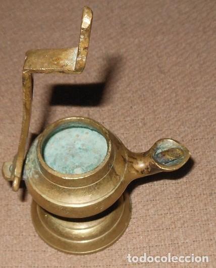 Vintage: LAMPARA DE ACEITE/QUINQU&Eacute; DE BRONCE - Foto 1