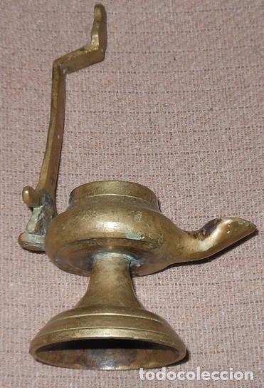 Vintage: LAMPARA DE ACEITE/QUINQU&Eacute; DE BRONCE - Foto 2