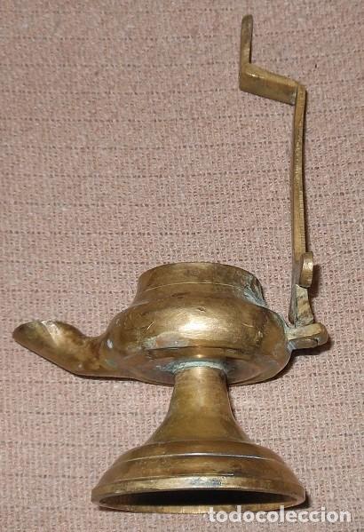 Vintage: LAMPARA DE ACEITE/QUINQU&Eacute; DE BRONCE - Foto 3