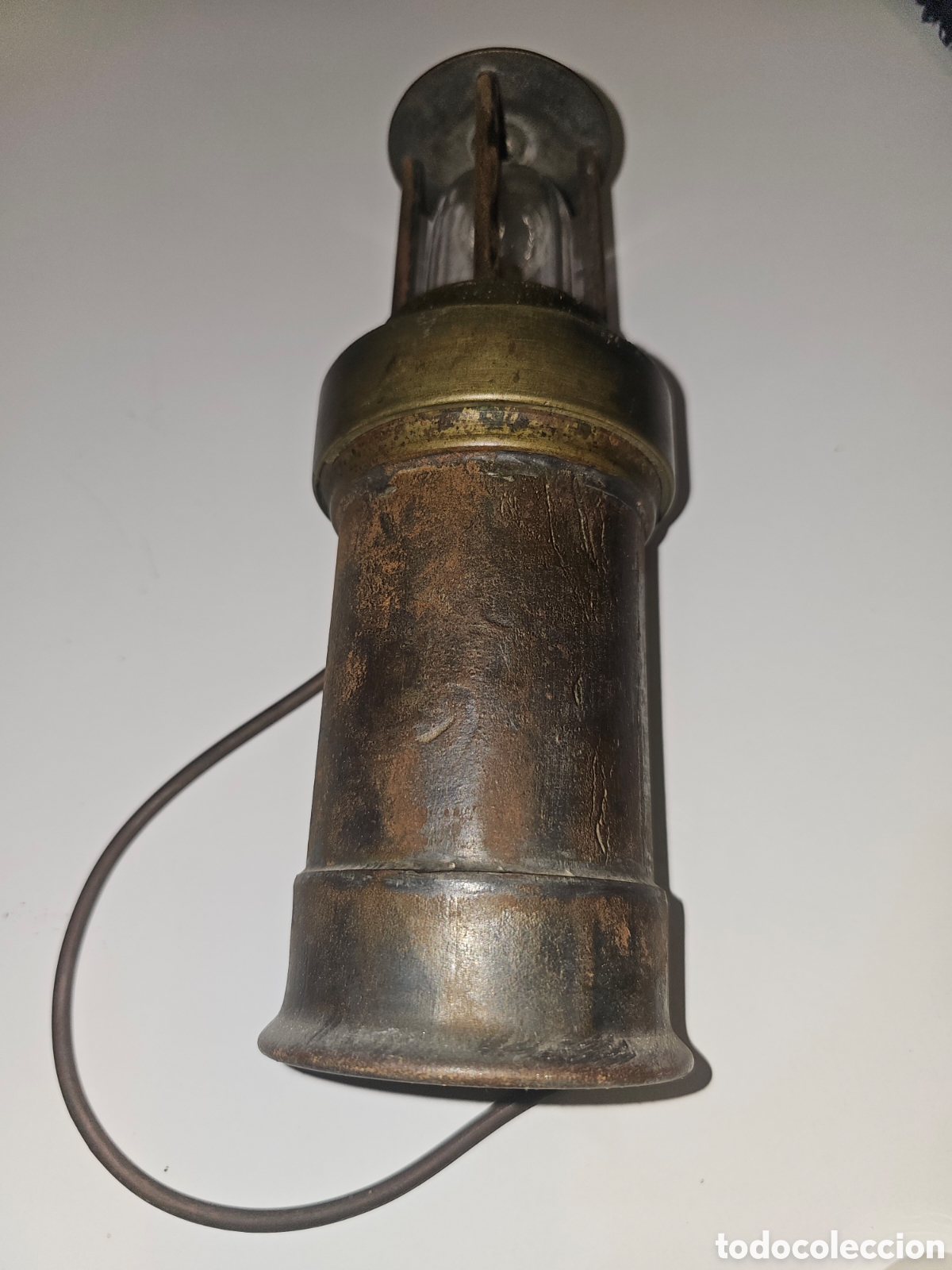 Vintage: L&aacute;mpara de mina de bater&iacute;a - Foto 2