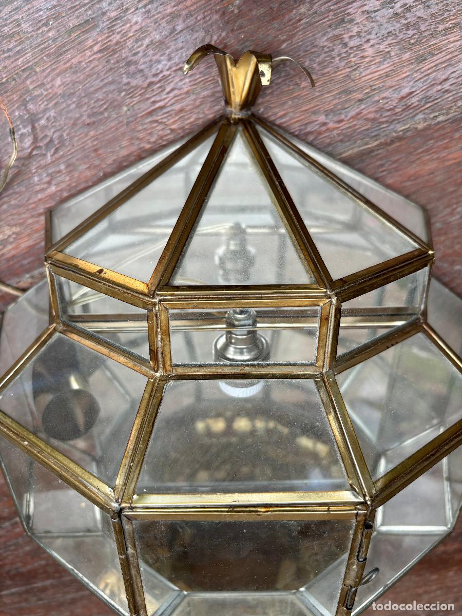 Vintage: L&aacute;mpara &aacute;rabe en cristal y lat&oacute;n hecha a mano - Foto 5