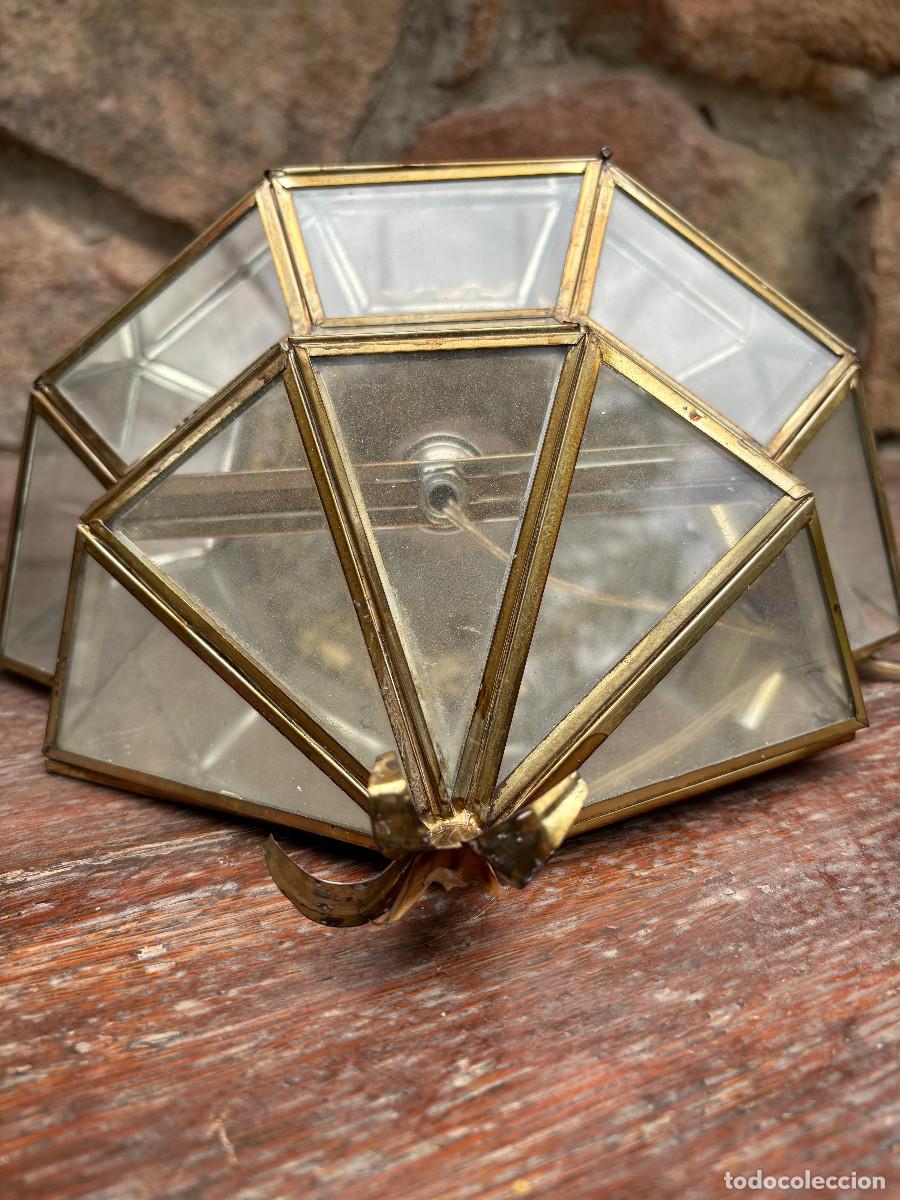 Vintage: L&aacute;mpara &aacute;rabe en cristal y lat&oacute;n hecha a mano - Foto 8