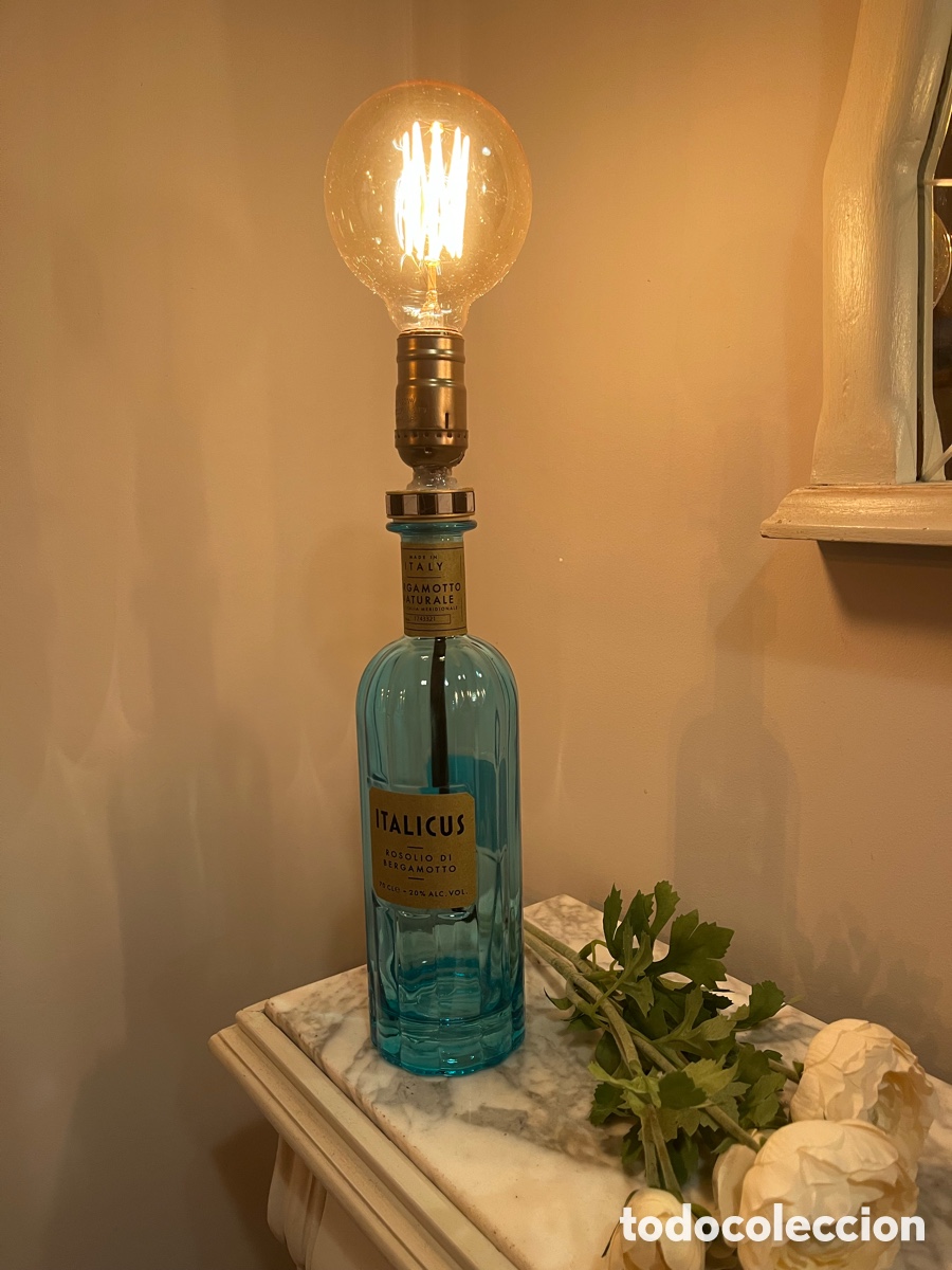 Vintage: L&aacute;mpara artesanal hecha con botella - Foto 2
