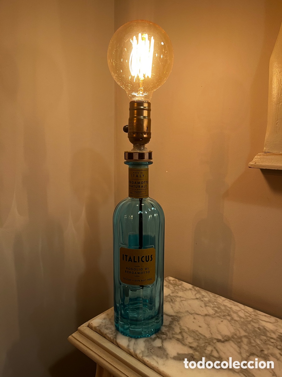 Vintage: L&aacute;mpara artesanal hecha con botella - Foto 3