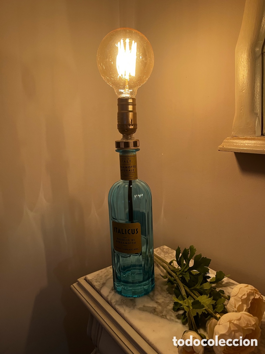 Vintage: L&aacute;mpara artesanal hecha con botella - Foto 1
